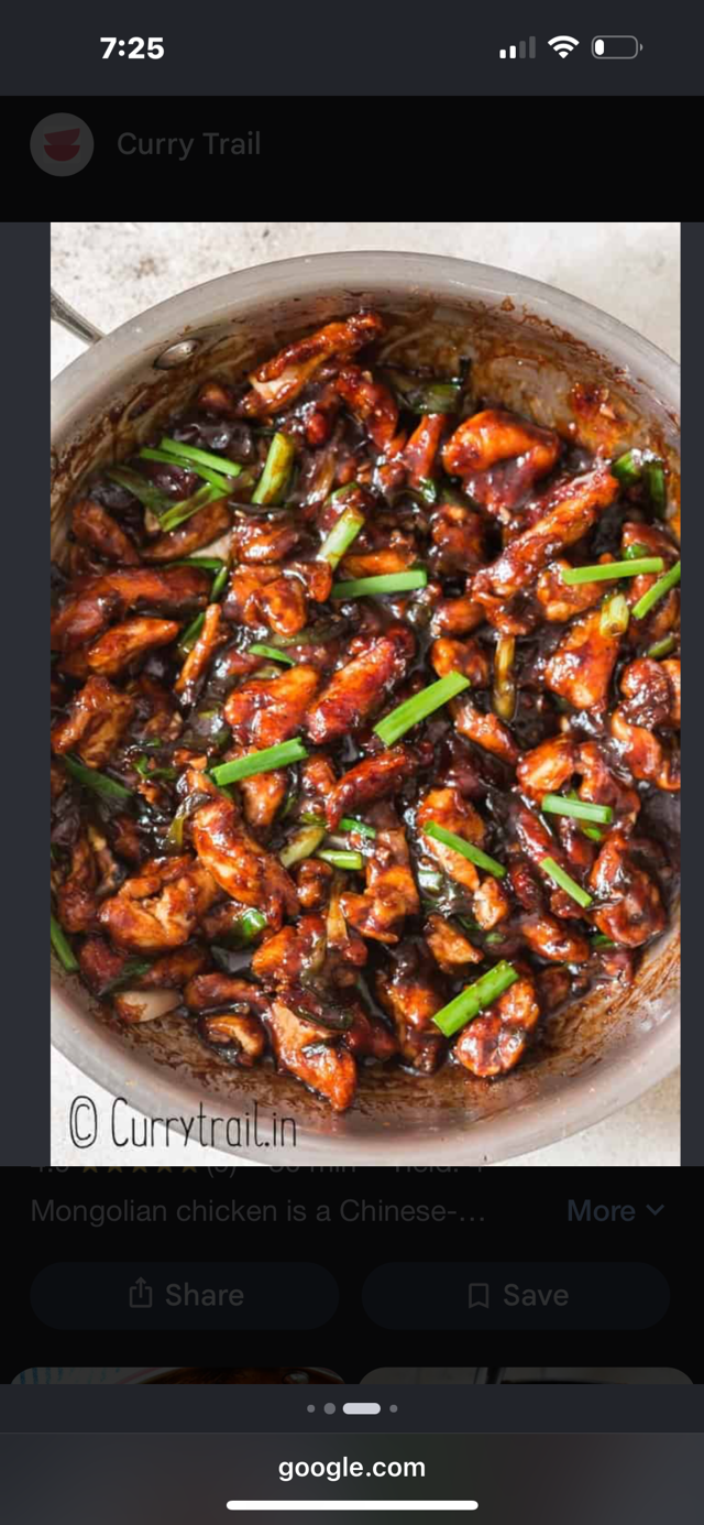 Mongolian Chicken (lunch).