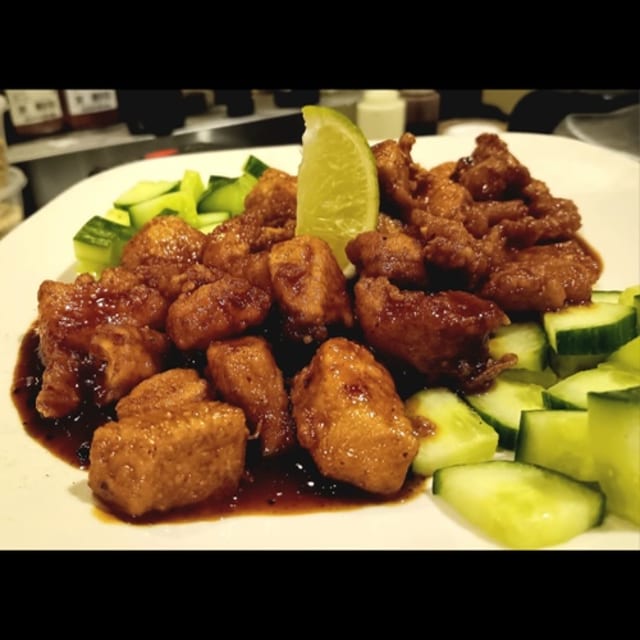 Korean pepper beef (dinner).