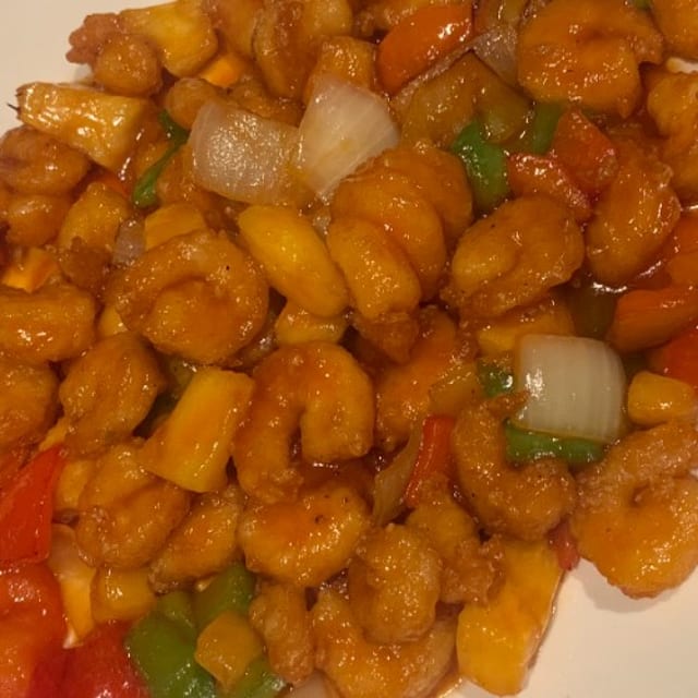 Sweet & sour shrimp (dinner).